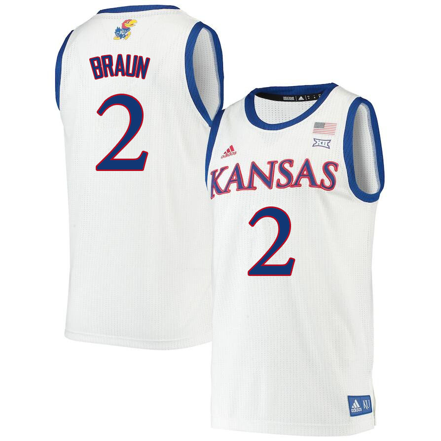 Men #2 Christian Braun Kansas Jayhawks College Basketball Jerseys Sale-White